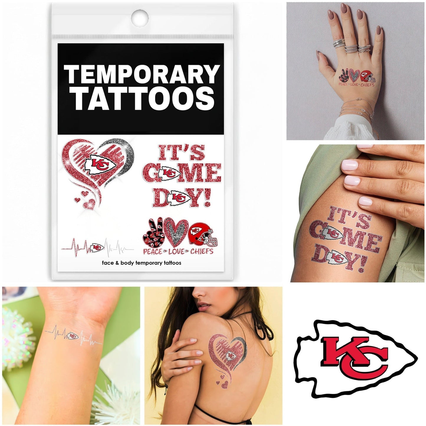 Premium NFL x KC Temporary Tattoos NDT NHM