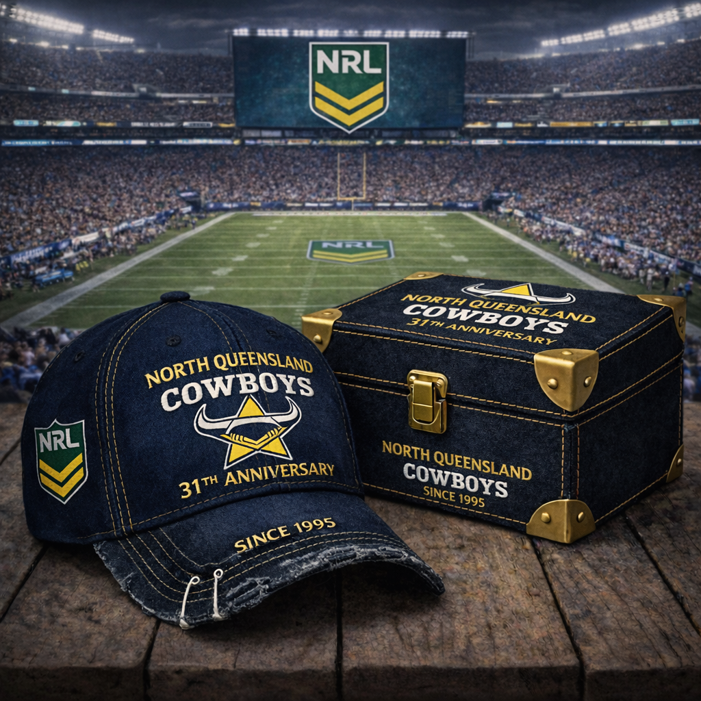 Premium NRL NQC Anniversary Vintage Crackle Hat V7 NMD CTKT
