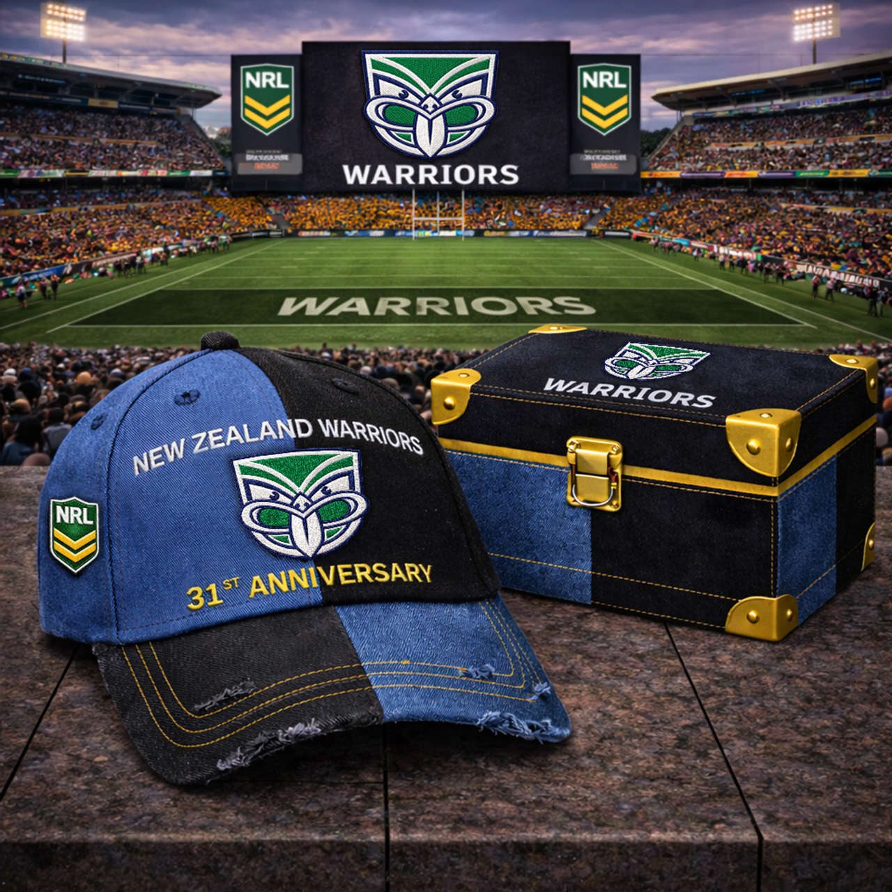Premium NRL NZW Anniversary Vintage Two-Tone Distressed Cap V11 NMD TTV