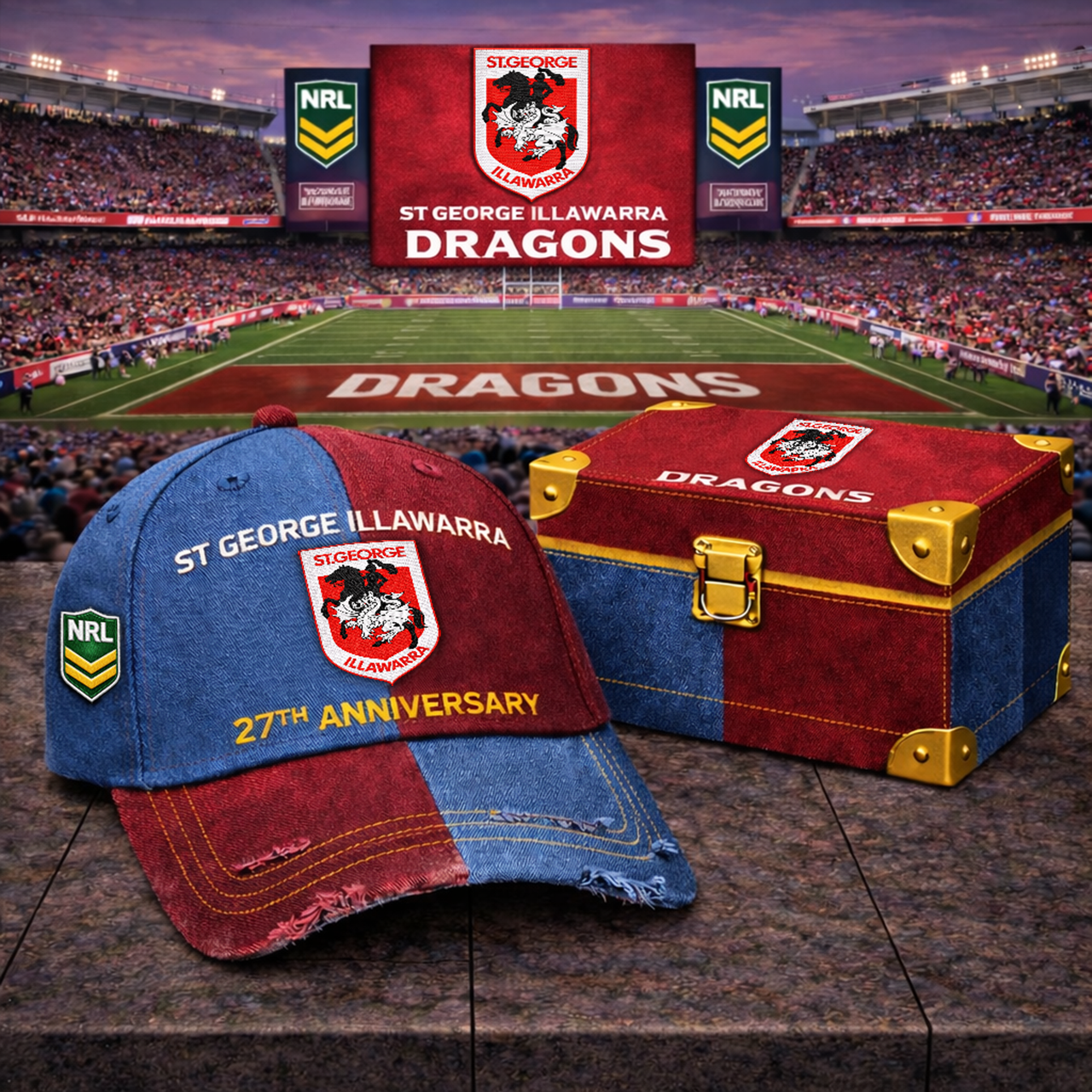 Premium NRL SGD Anniversary Vintage Two-Tone Distressed Cap V11 NMD TTV