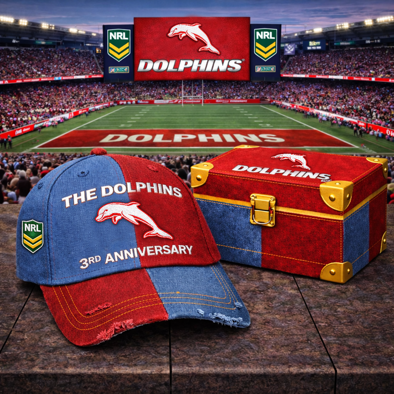 Premium NRL TD Anniversary Vintage Two-Tone Distressed Cap V11 NMD TTV