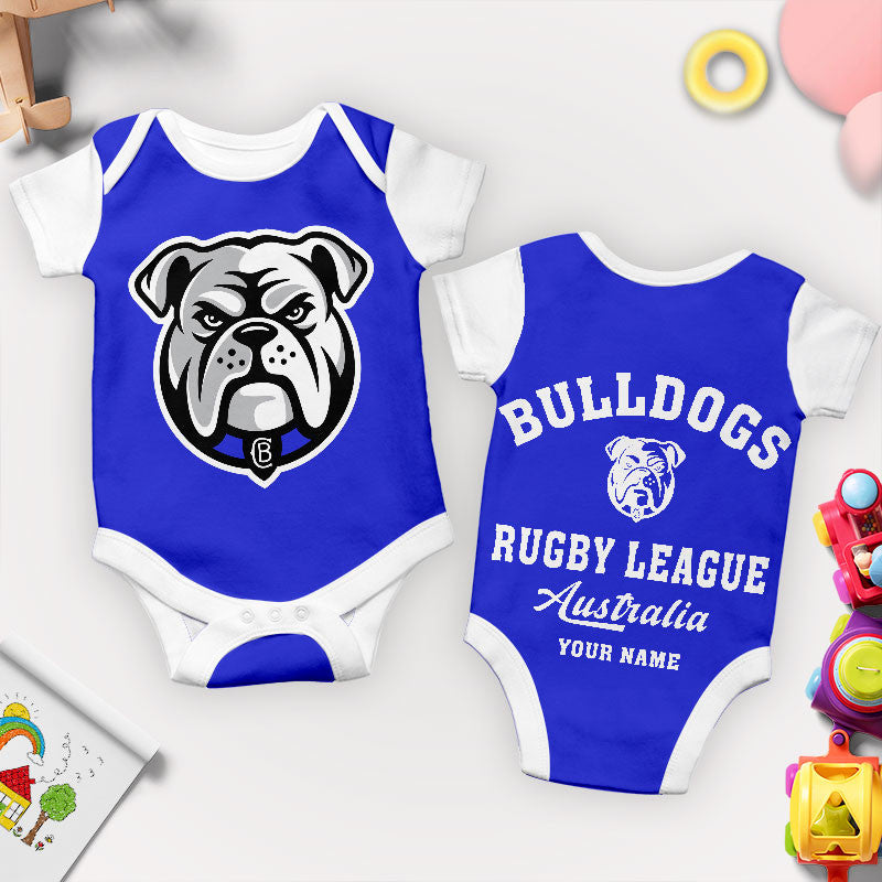 PREMIUM NRL X CB New Baby Romper Custom Name For Kids NDT LVH