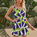Grape Berry Spaghetti Strap Summer Dress | Women Sleeveless V Neck Mini Dress