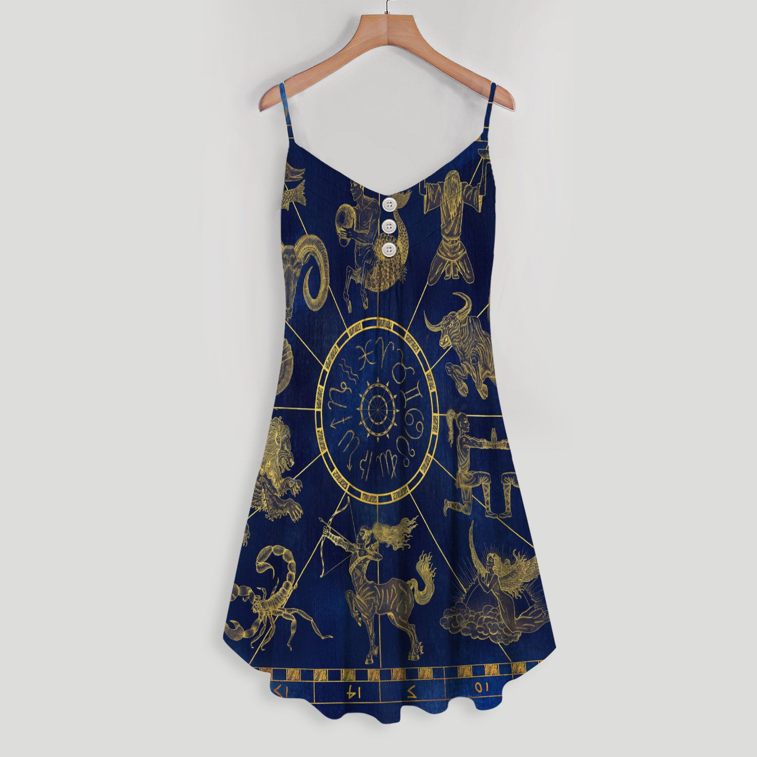 Astrology Spaghetti Strap Summer Dress | Women Sleeveless V Neck Mini Dress