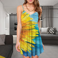 Sunflower Spaghetti Strap Summer Dress | Women Sleeveless V Neck Mini Dress