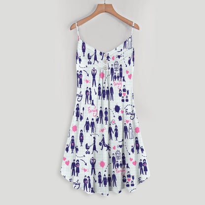 Granddaughter Happy Family Spaghetti Strap Summer Dress | Women Sleeveless V Neck Mini Dress