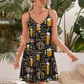 Craft Beer Spaghetti Strap Summer Dress | Sleeveless V Neck Mini Dress | Sundress