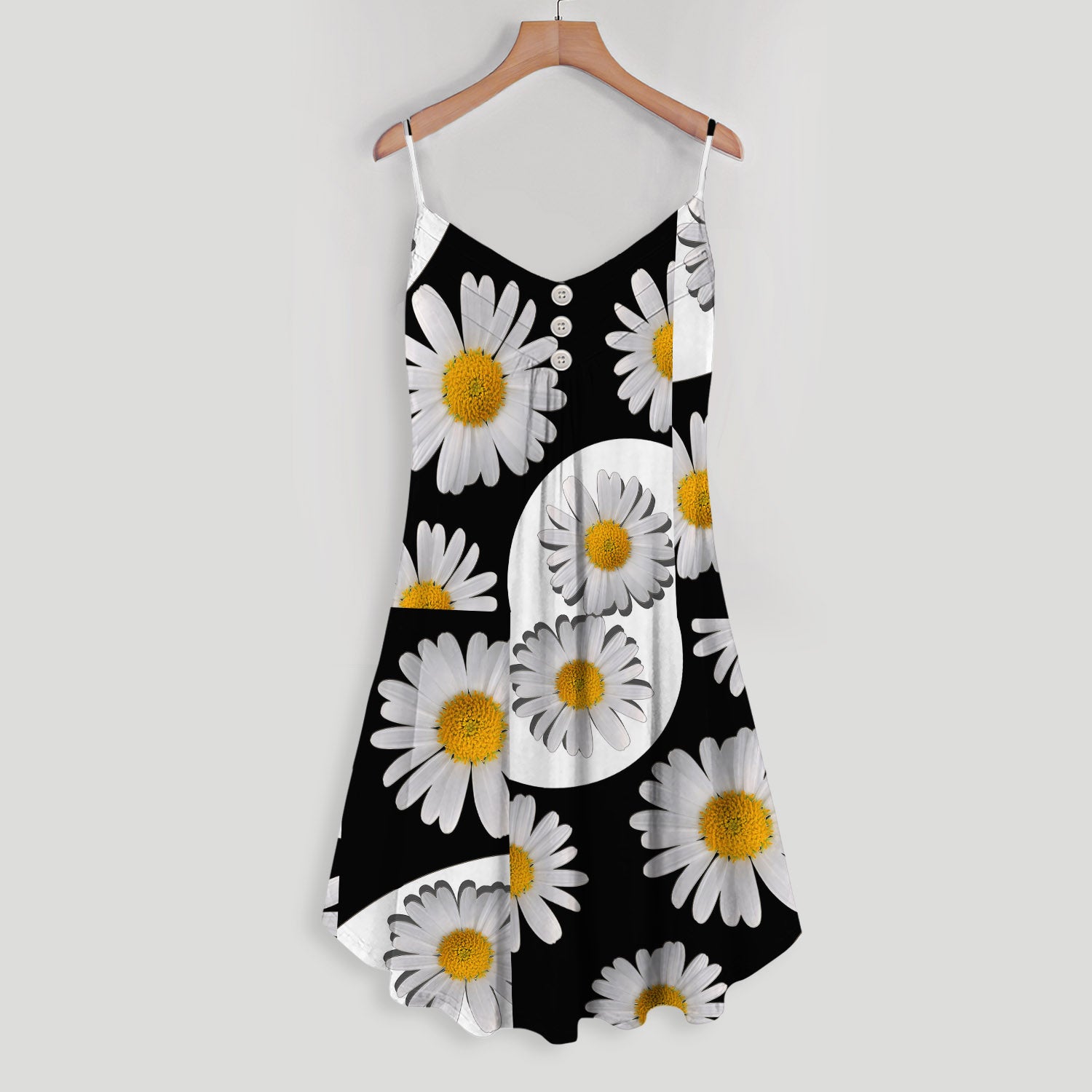Beautiful Daisy Spaghetti Strap Summer Dress | Women Sleeveless V Neck Mini Dress