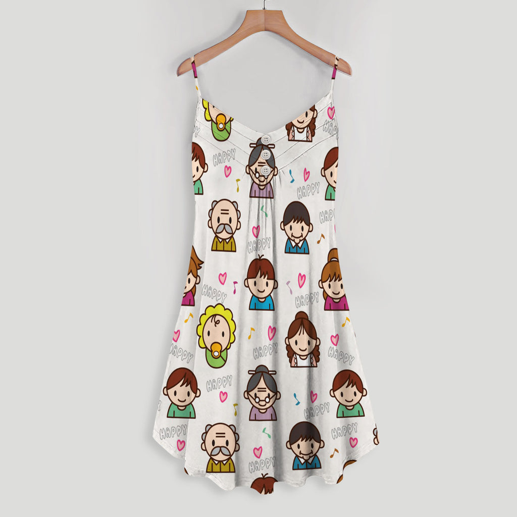 Granddaughter Growing Up Spaghetti Strap Summer Dress | Women Sleeveless V Neck Mini Dress