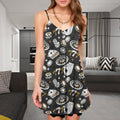 Casino Pattern Print Design Area Spaghetti Strap Summer Dress | Women Sleeveless V Neck Mini Dress