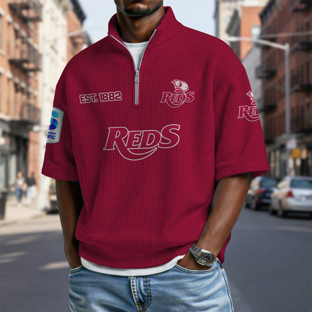 QR x SRP Waffle Short Sleeved Polo Shirt DDT NTL