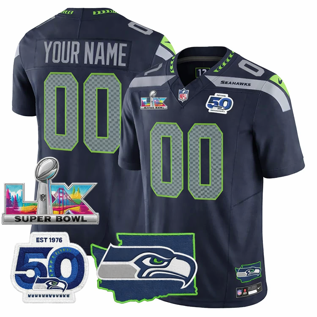 SEA NFC Champs & S.B LX Patch Gold Vapor Jersey DDT  NTL