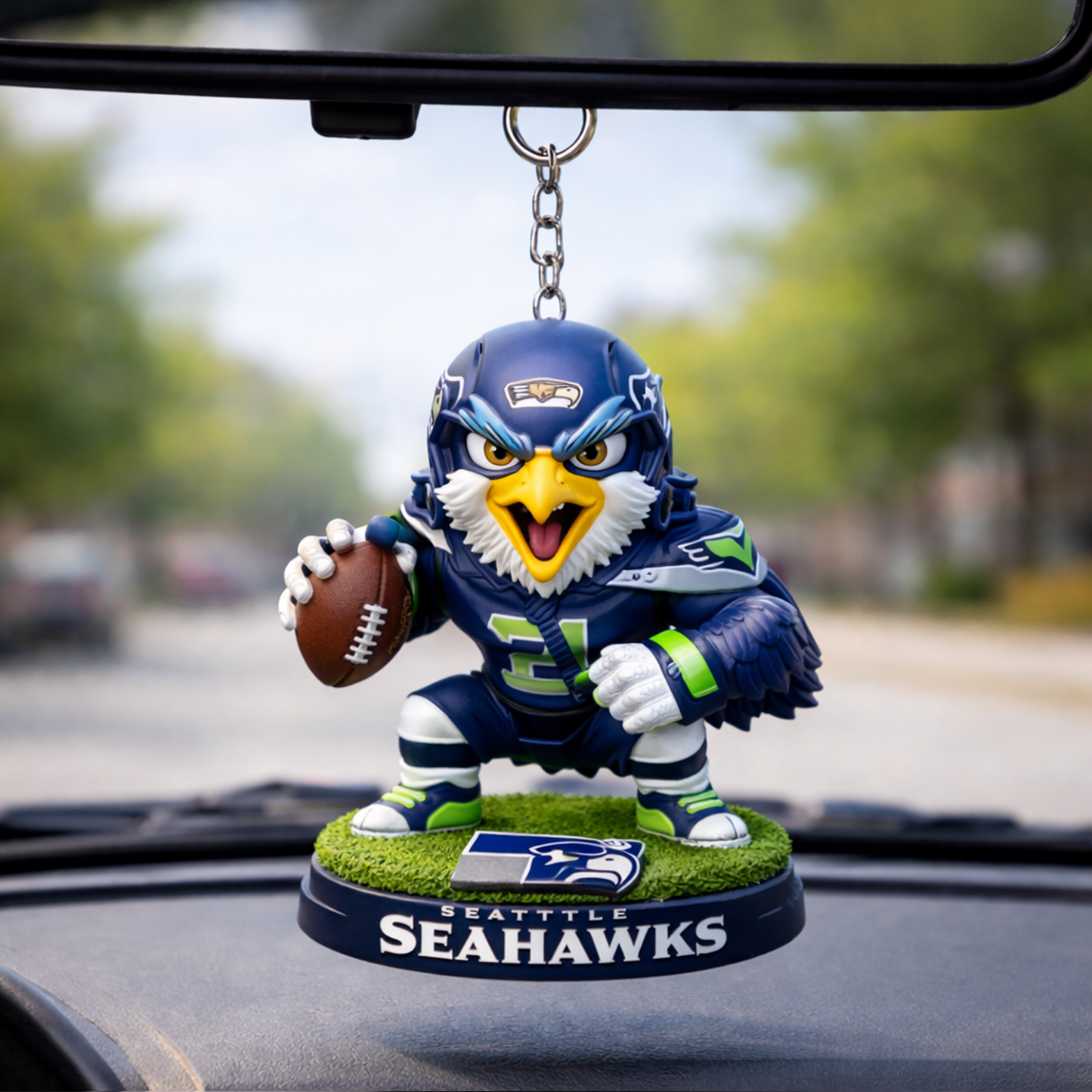 SEA X NFL Football Mascot Car Hanging Ornament NAK NHT
