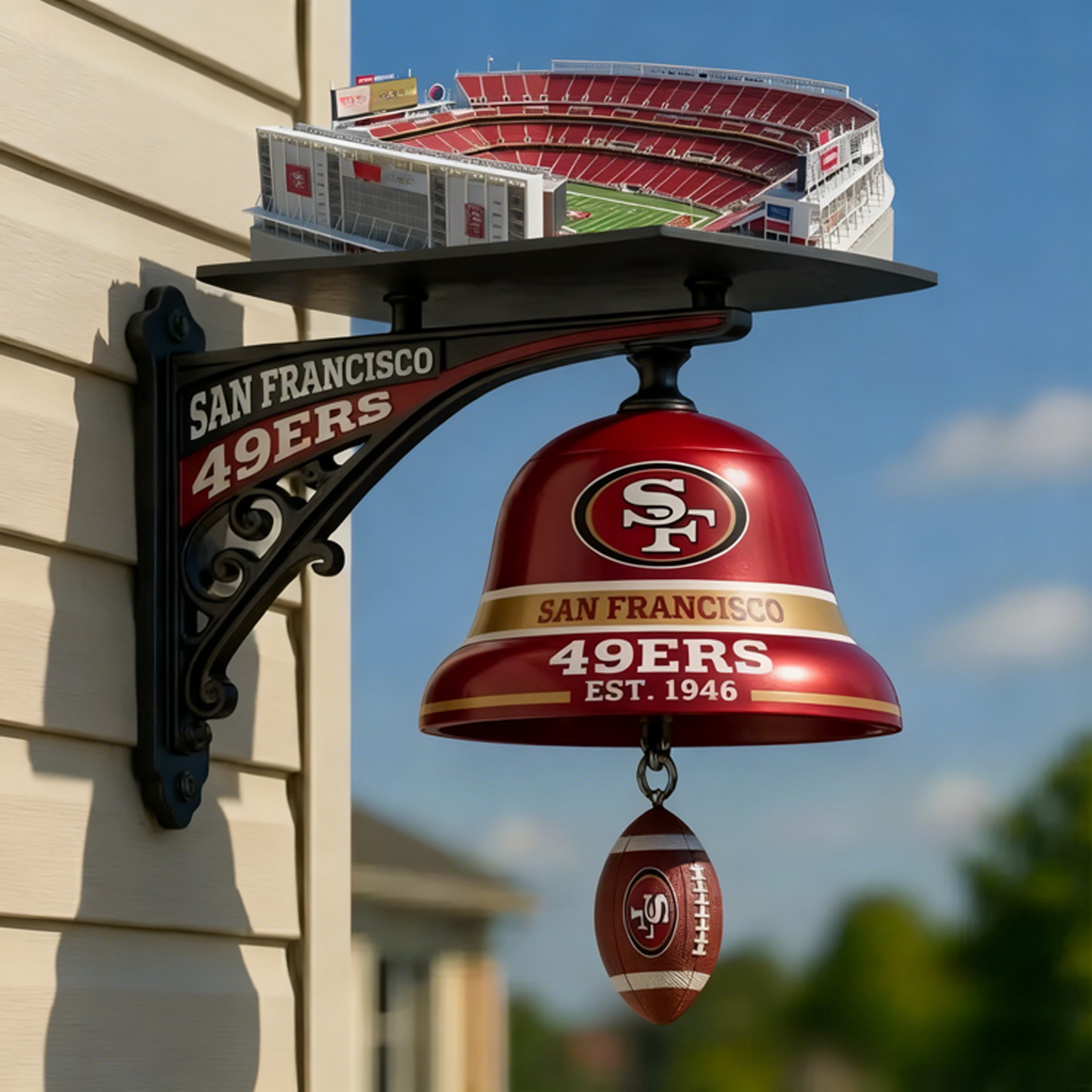 SF X NFL Football Team Home Stadium-Themed Vintage Wall-Mounted Doorbell NAK NHT