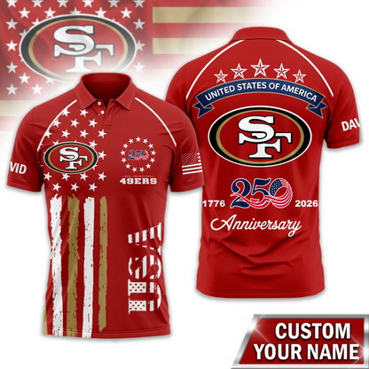 SF49 Premium NFL American Semiquincentennial Polo Shirt DDT NTL