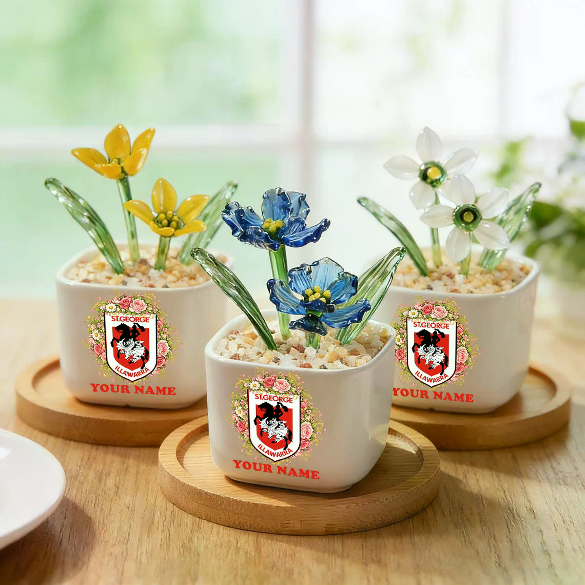 SG _NRL Custom Birth Month Glass Flower Pot Handmade Gift For Fan - Limited Edition NAK TTT