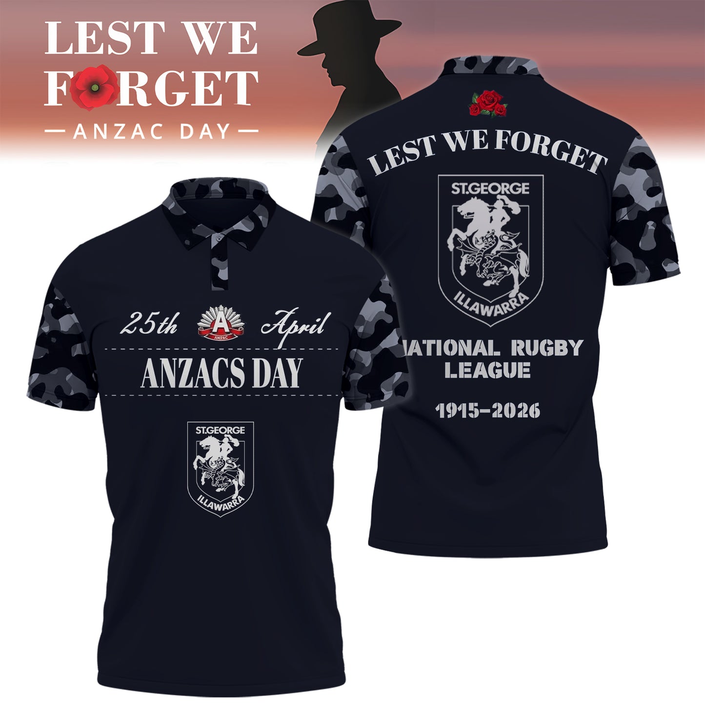 SGID x NRL 2026 Anzac Day Polo Shirt DDT TTTZ
