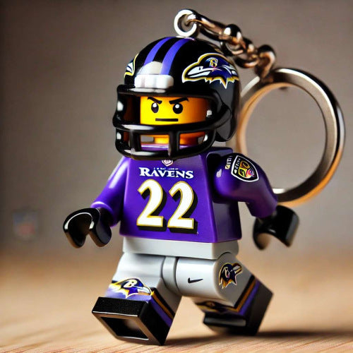 2026 New Football Team Building Blocks Keychain
