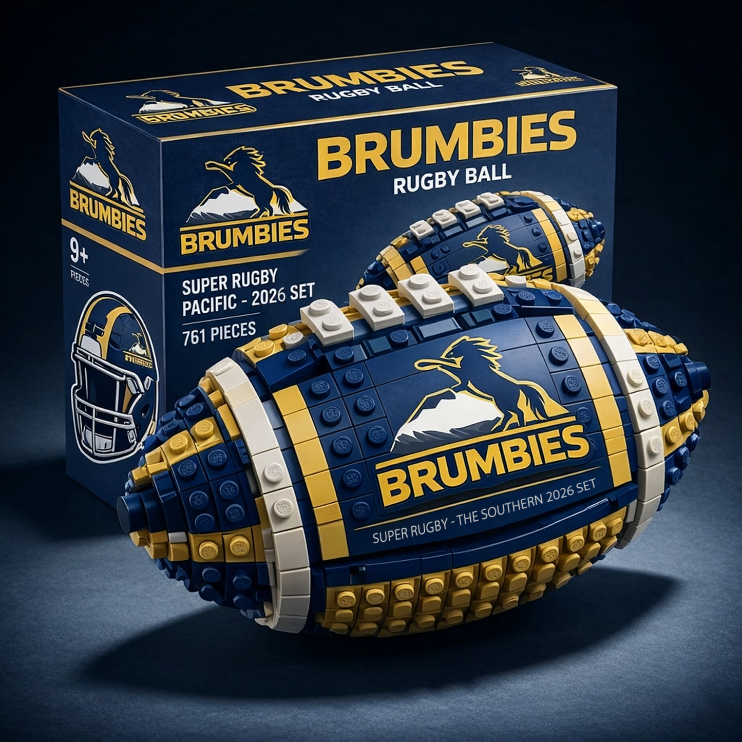 SRP x BRU Rugby Ball Building Block Set  NAK NHT