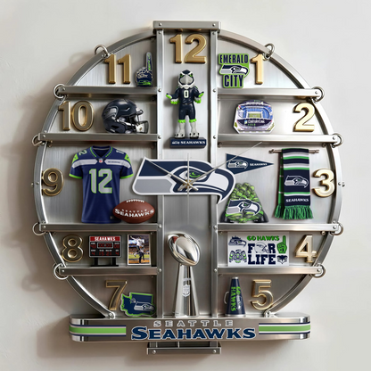 SS x NFL Home Decorative 3D Visual Effect Acrylic Wall Clock NAK CTKT