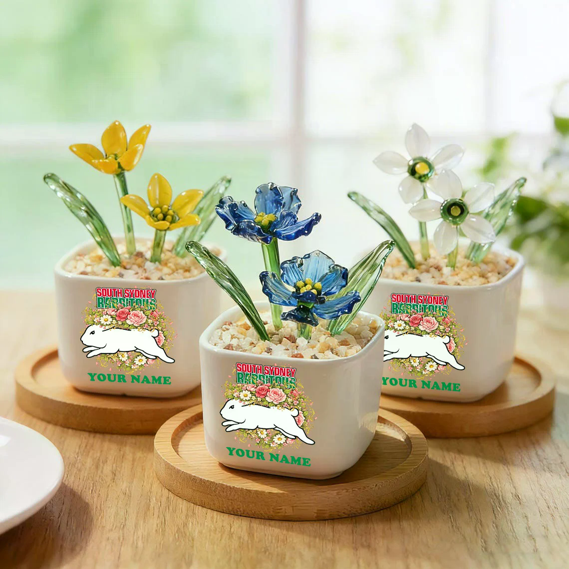 SSR _NRL Custom Birth Month Glass Flower Pot Handmade Gift For Fan - Limited Edition NAK TTT