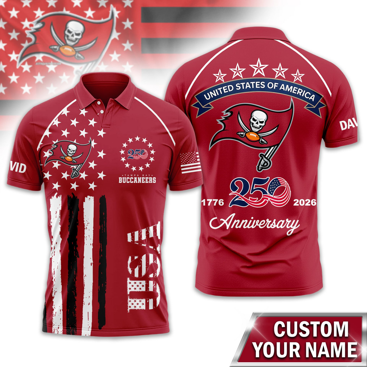 TBB Premium NFL American Semiquincentennial Polo Shirt DDT NTL