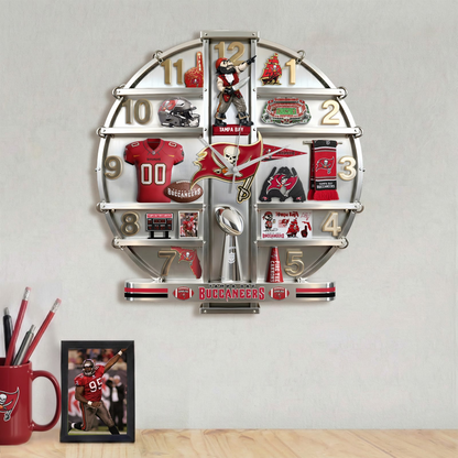 TBB x NFL Home Decorative 3D Visual Effect Acrylic Wall Clock NAK CTKT