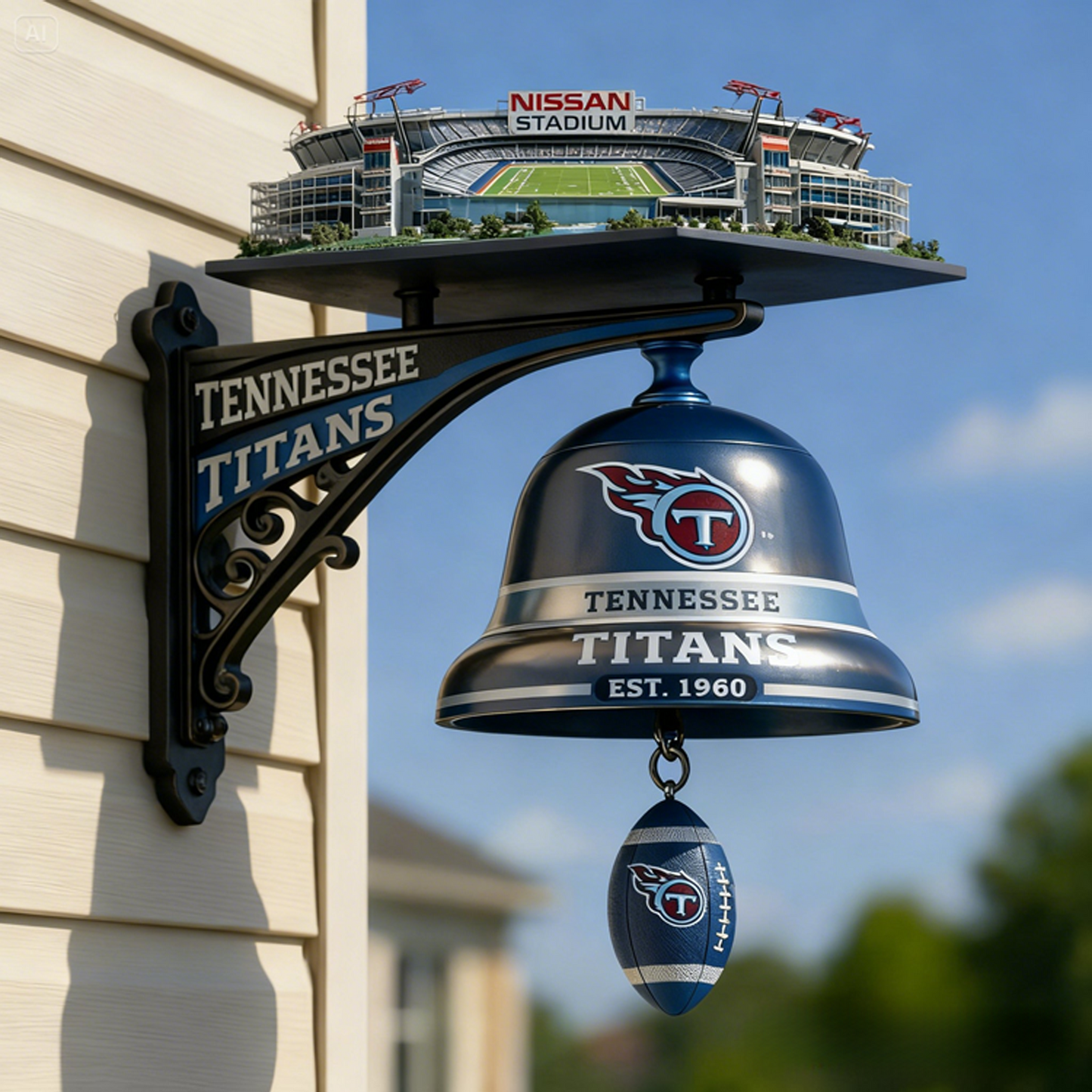 TEN X NFL Football Team Home Stadium-Themed Vintage Wall-Mounted Doorbell NAK NHT