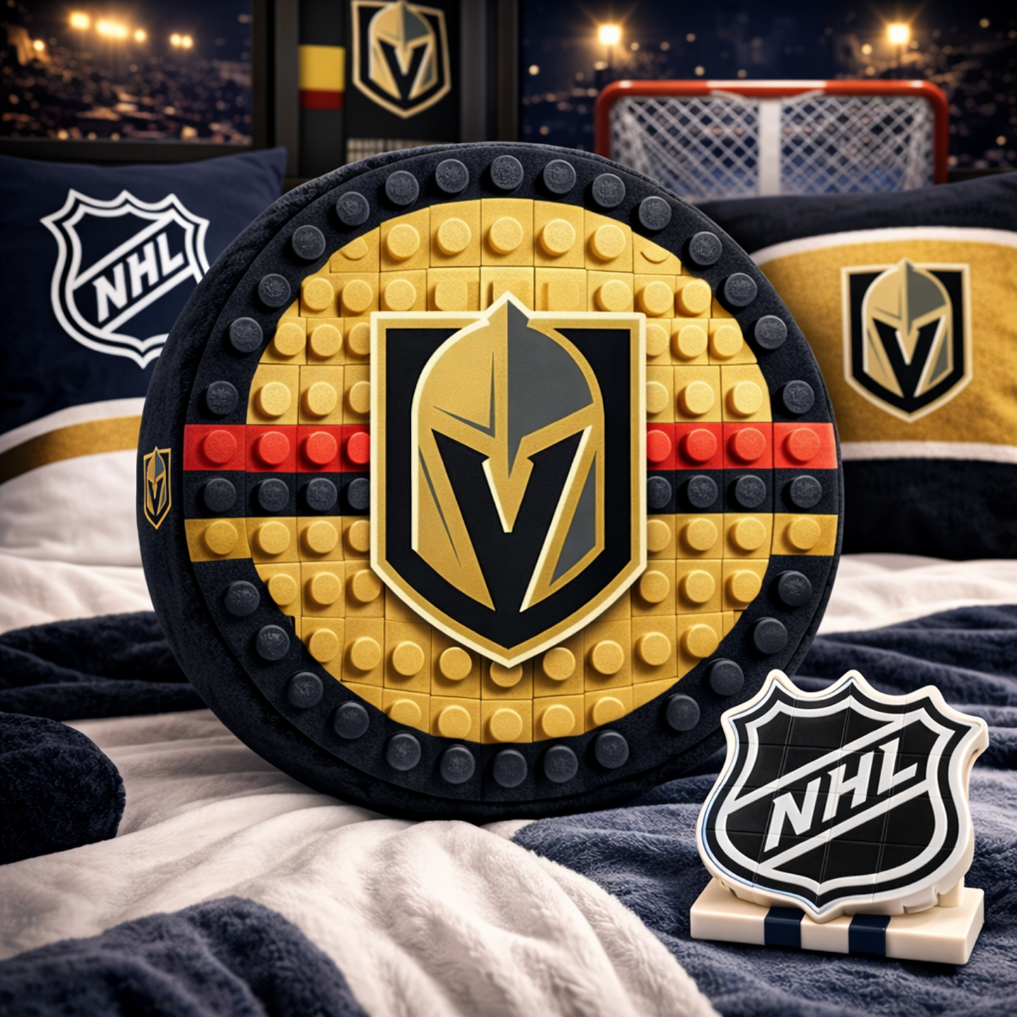 VGK x NHL Hockey Logo Plush Pillow NAK NHT