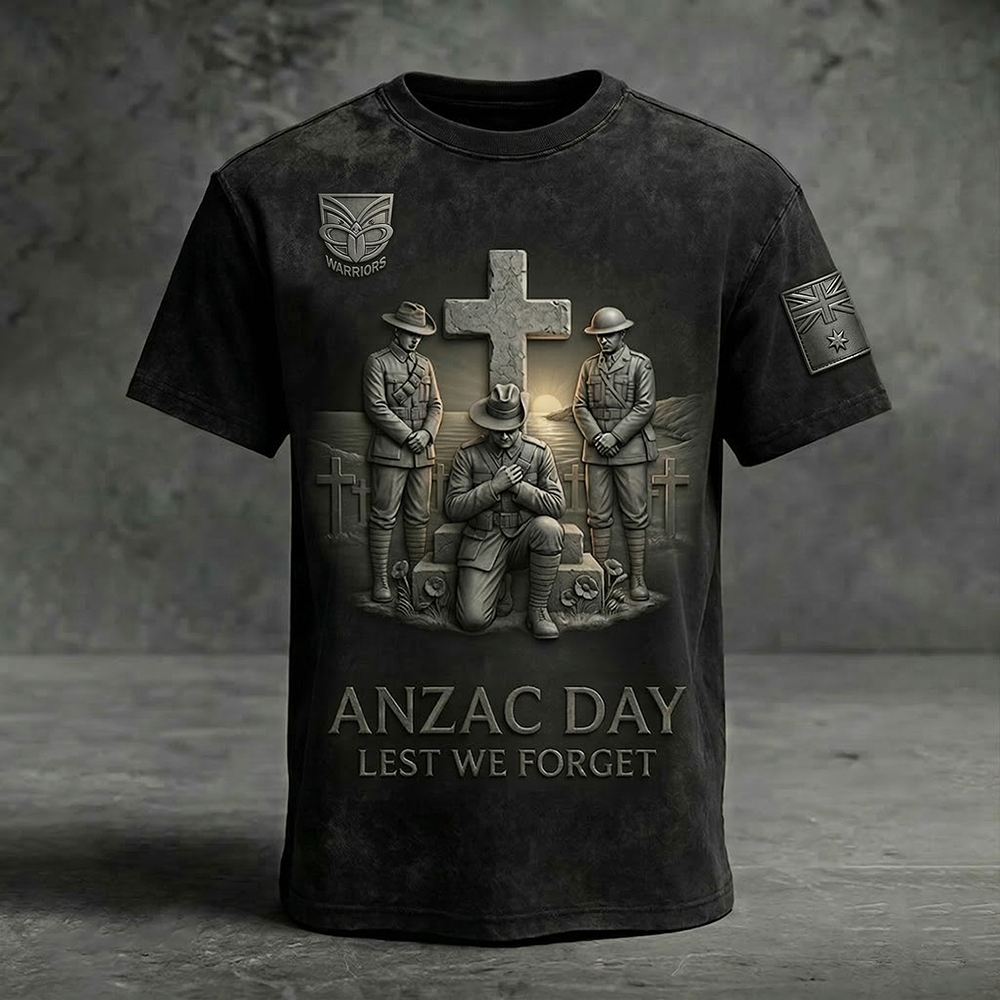 WA _ NRL ANZAC Day Commemorative T-Shirt - Lest We Forget Edition NAK TTT