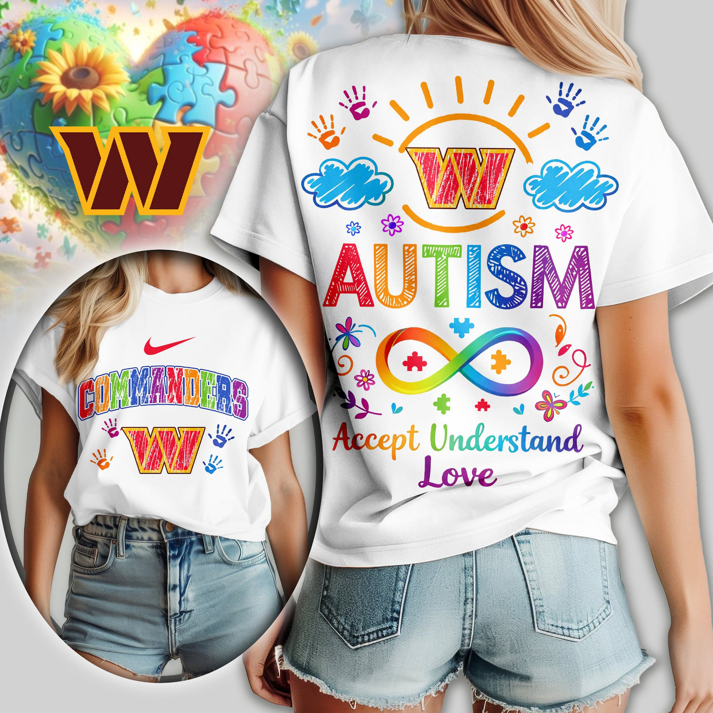 WC Premium NFL National Autism Acceptance Month Women Shirt DDT NTL
