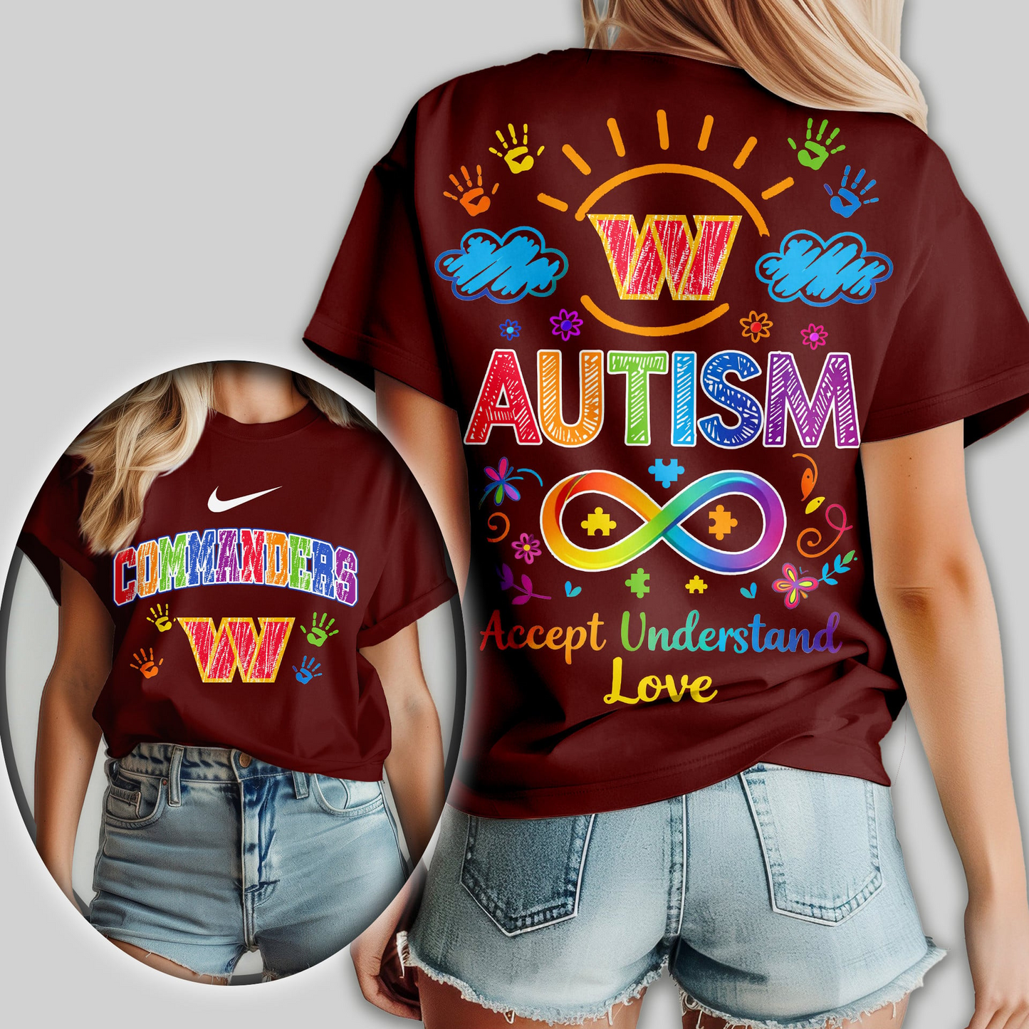 WC Premium NFL National Autism Acceptance Month Women Shirt DDT NTL